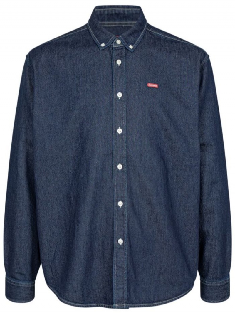 Camisas Supreme Box-logo Denim Hombre Azules Colombia | E0B-56313