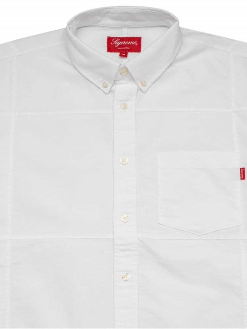 Camisas Supreme Patchwork Oxford Hombre Blancas Colombia | I3M-53250