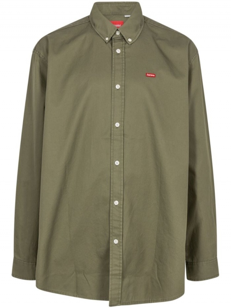 Camisas Supreme Small Box Logo-patch Algodon Hombre Verde Oliva Verde Colombia | M4U-19259