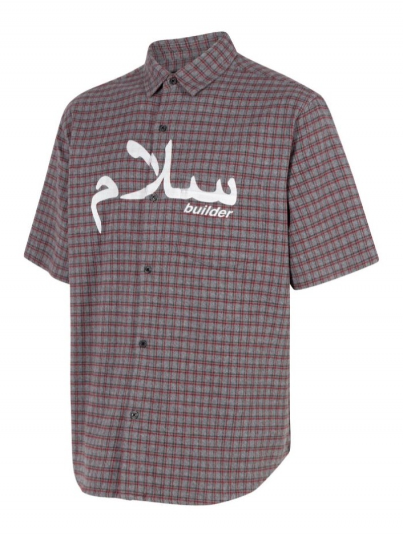 Camisas Supreme X Undercover Corta-sleeve Flannel Hombre Gris Colombia | B7S-70169