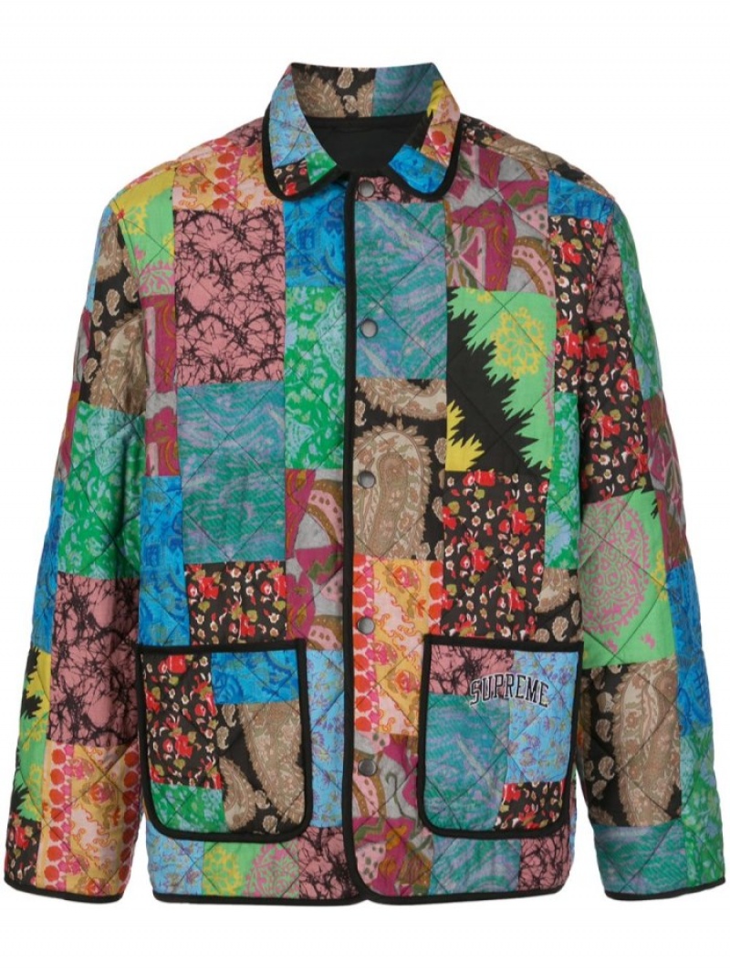 Chaquetas De Plumas Supreme Reversible Patchwork Jacket Hombre Multicolour Colombia | D6R-38689