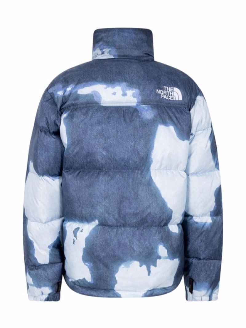 Chaquetas De Plumas Supreme X The North Face Bleached Denim Print Nuptse Jacket Hombre Azules Colombia | A3N-33109