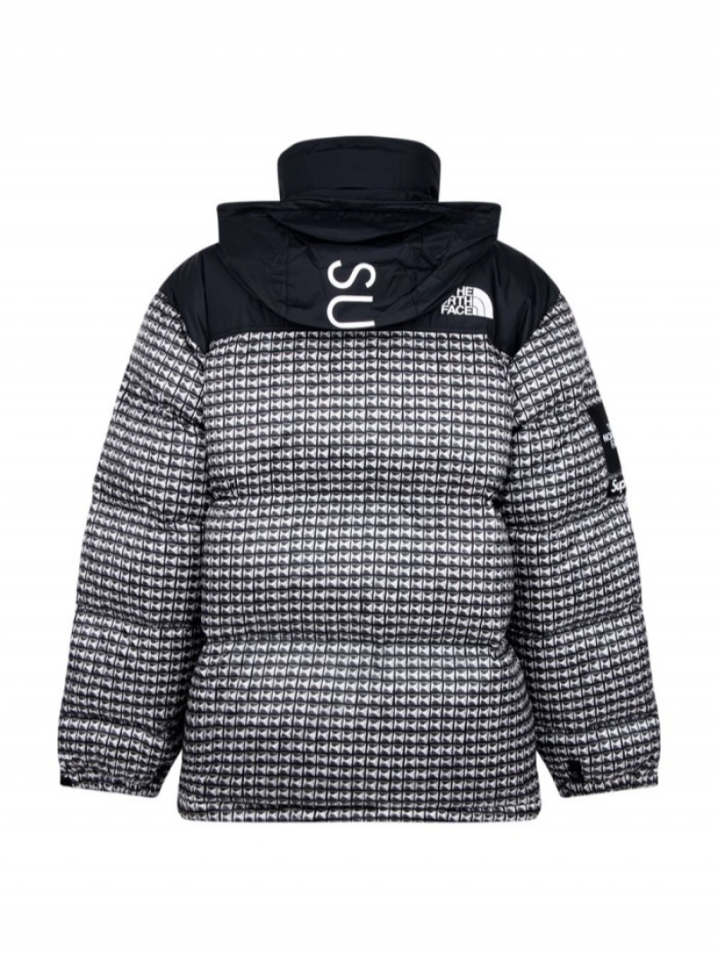 Chaquetas De Plumas Supreme X The North Face Nuptse Stud-print Jacket Mujer Negras Colombia | I1E-51194