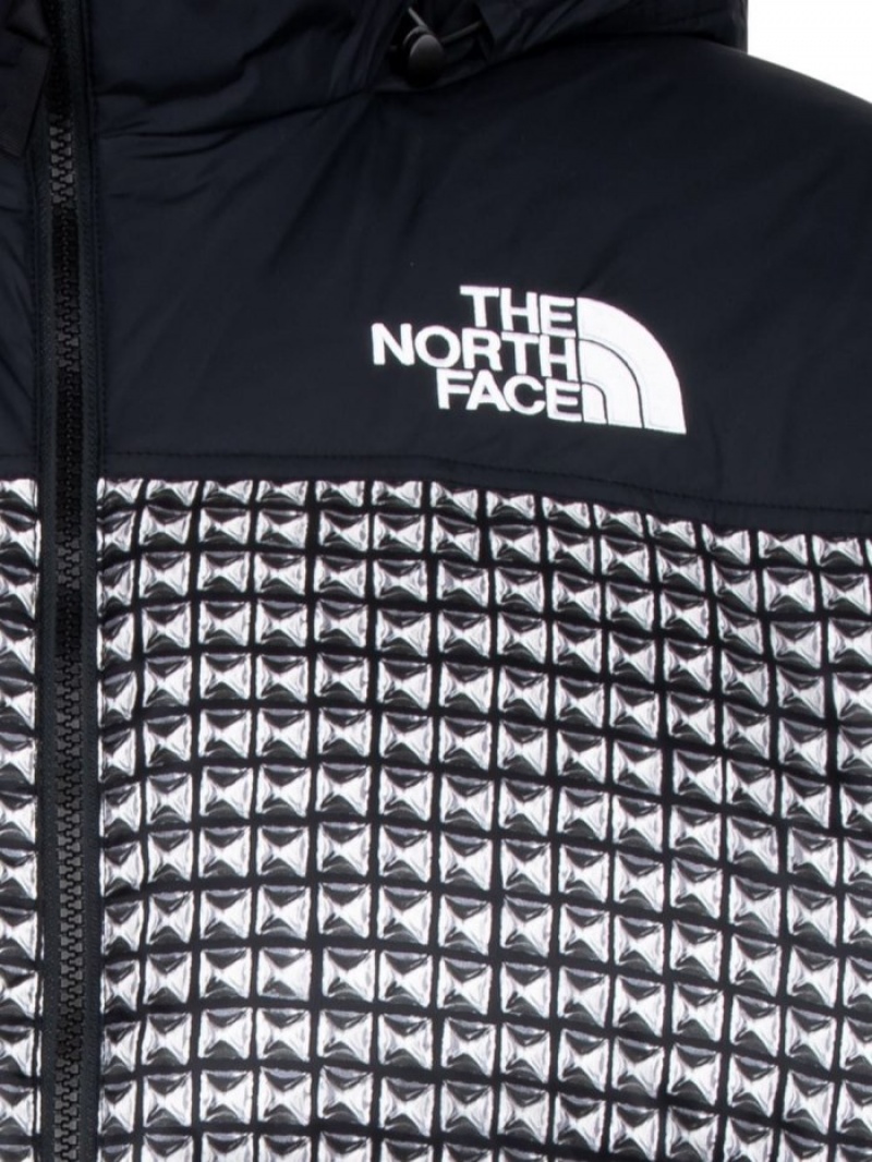 Chaquetas De Plumas Supreme X The North Face Nuptse Stud-print Jacket Mujer Negras Colombia | I1E-51194