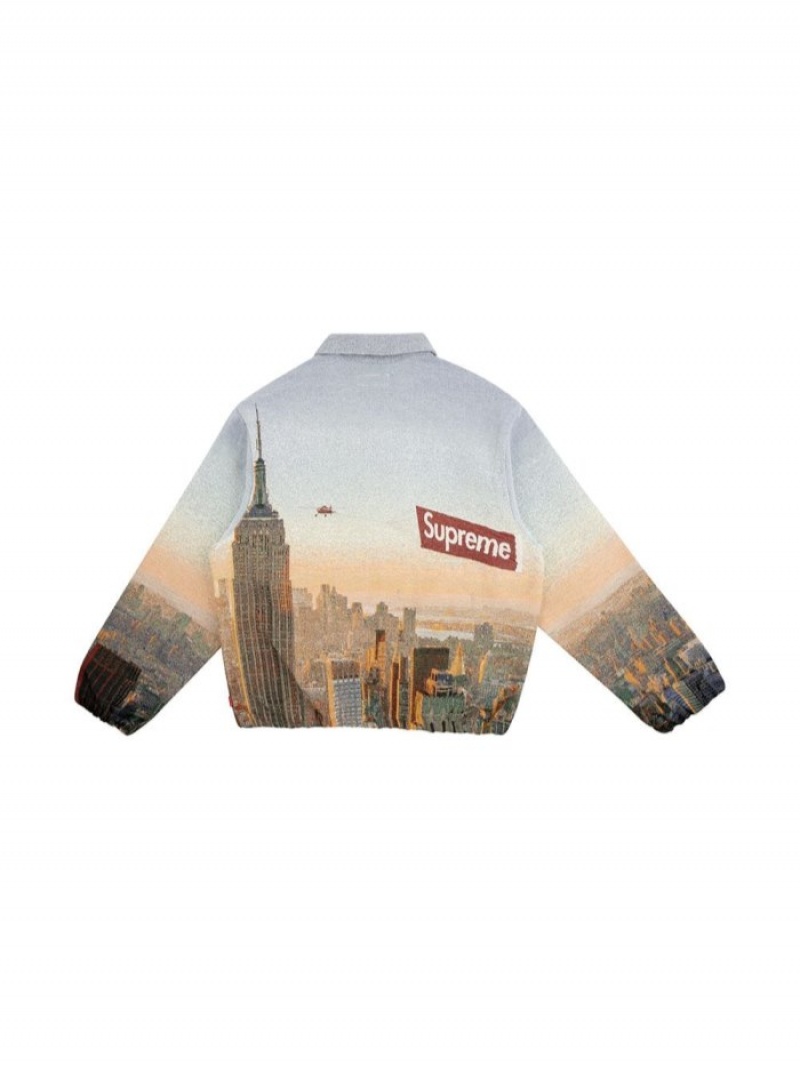 Chaquetas Supreme Aerial Tapestry Harrington Shirt Hombre Azules Colombia | M2C-40265