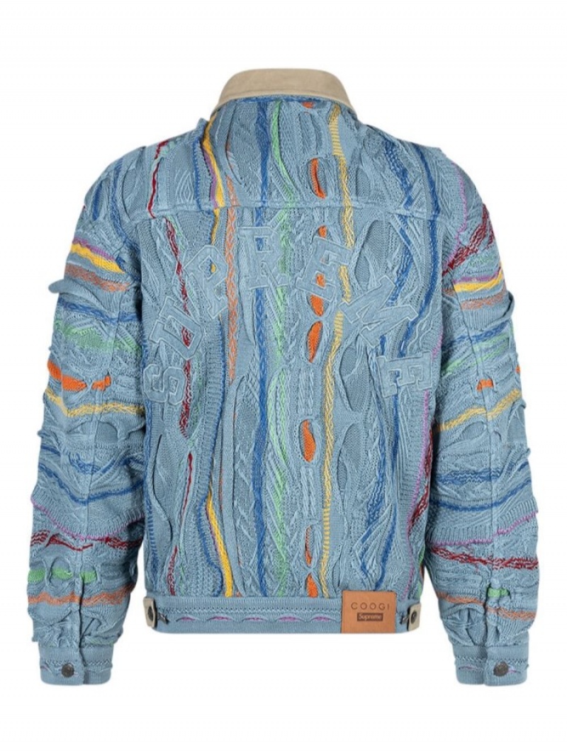 Chaquetas Supreme Coogi Trucker Shirt Hombre Azules Claro Colombia | J4Z-54502