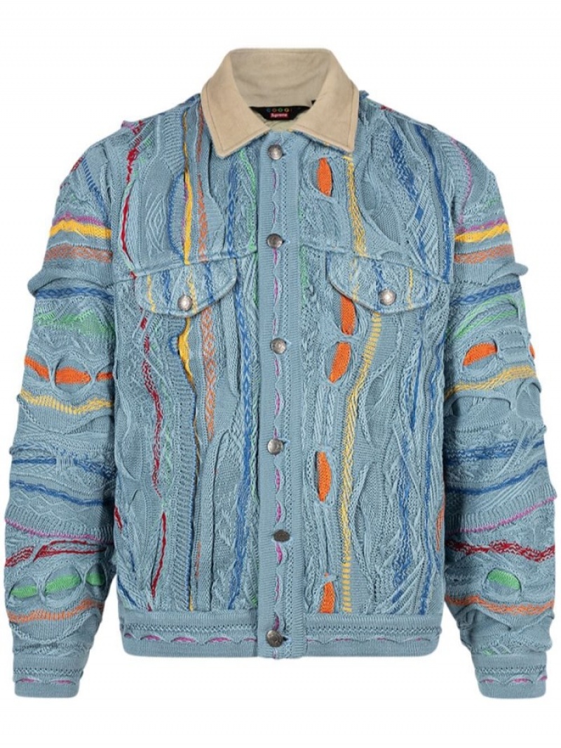 Chaquetas Supreme Coogi Trucker Shirt Hombre Azules Claro Colombia | J4Z-54502