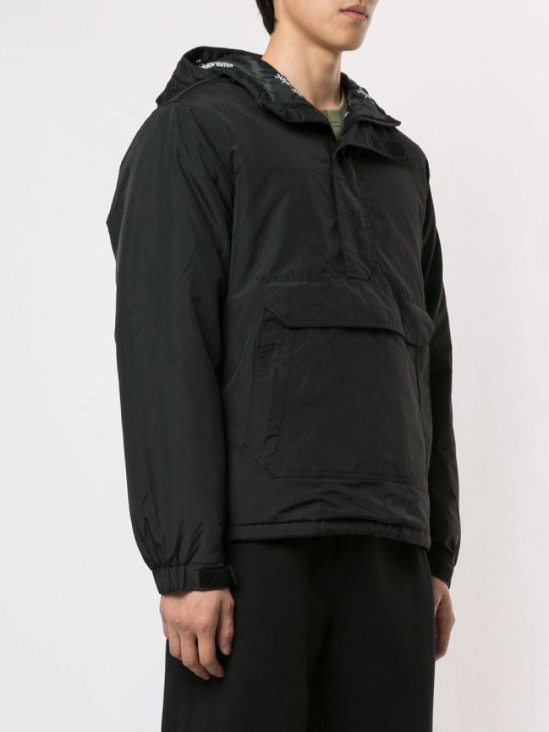 Chaquetas Supreme Half-zip Encapuchado Windbreaker Hombre Negras Colombia | X6S-11906