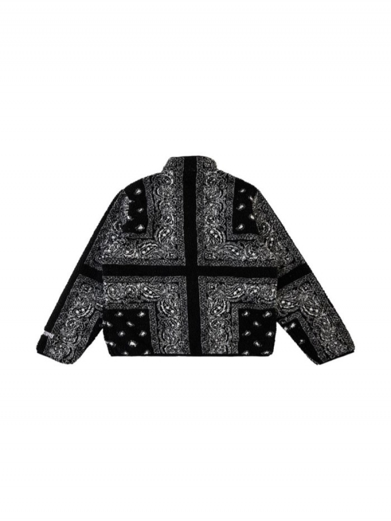 Chaquetas Supreme Reversible Bandana Fleece Hombre Negras Colombia | M0O-90624