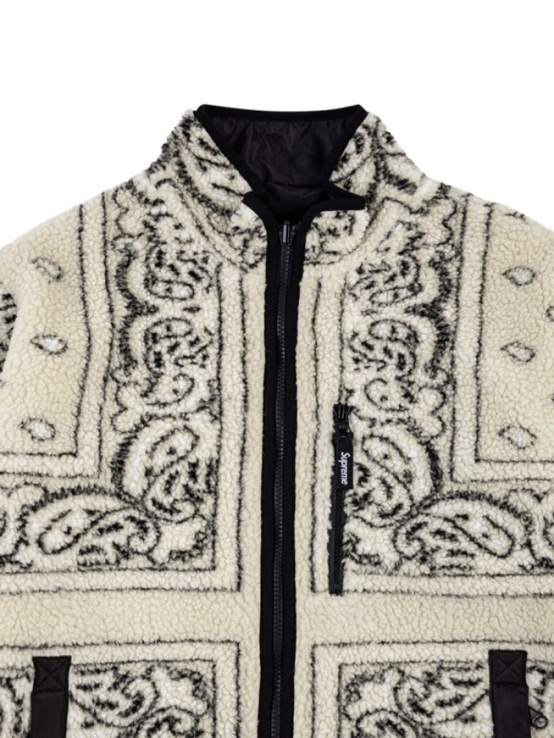 Chaquetas Supreme Reversible Bandana-print Fleece Hombre Neutrals Colombia | Q5L-78967