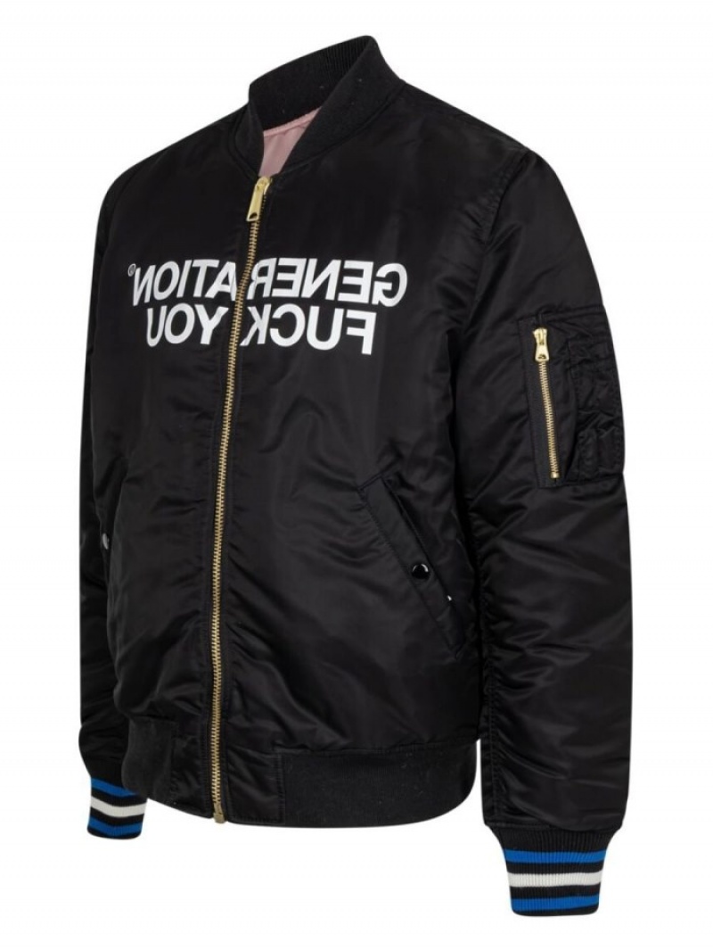 Chaquetas Supreme Reversible Ma-1 Bomber Hombre Negras Colombia | E3C-58233