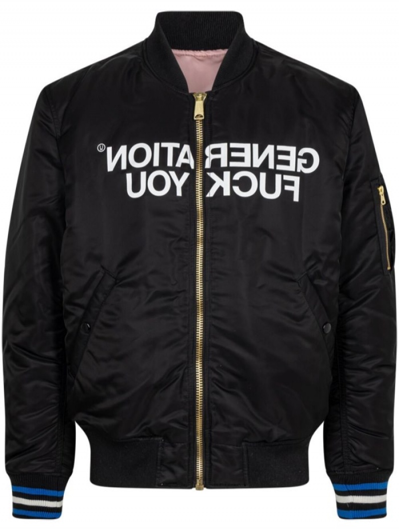 Chaquetas Supreme Reversible Ma-1 Bomber Hombre Negras Colombia | E3C-58233