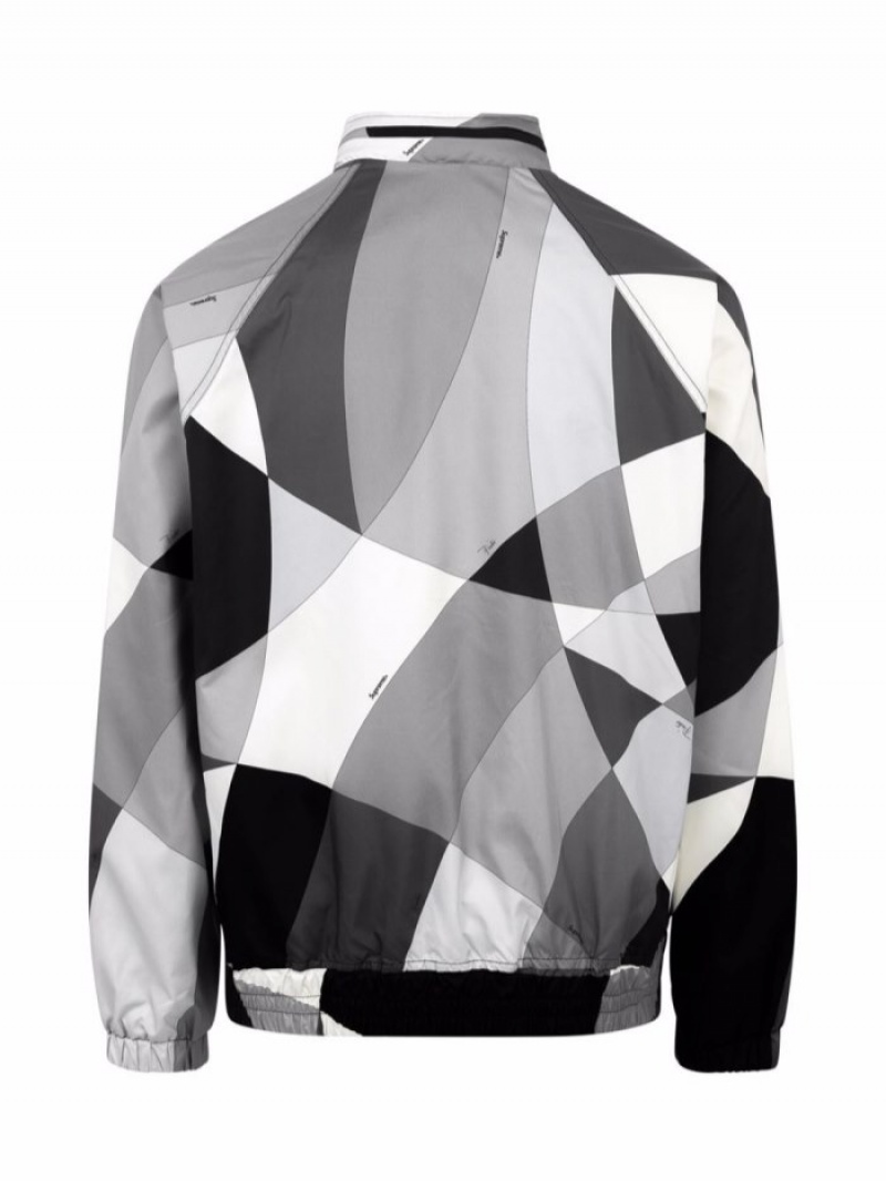 Chaquetas Supreme X Emilio Pucci Geometric-print Deporte Mujer Negras Colombia | L4E-44960