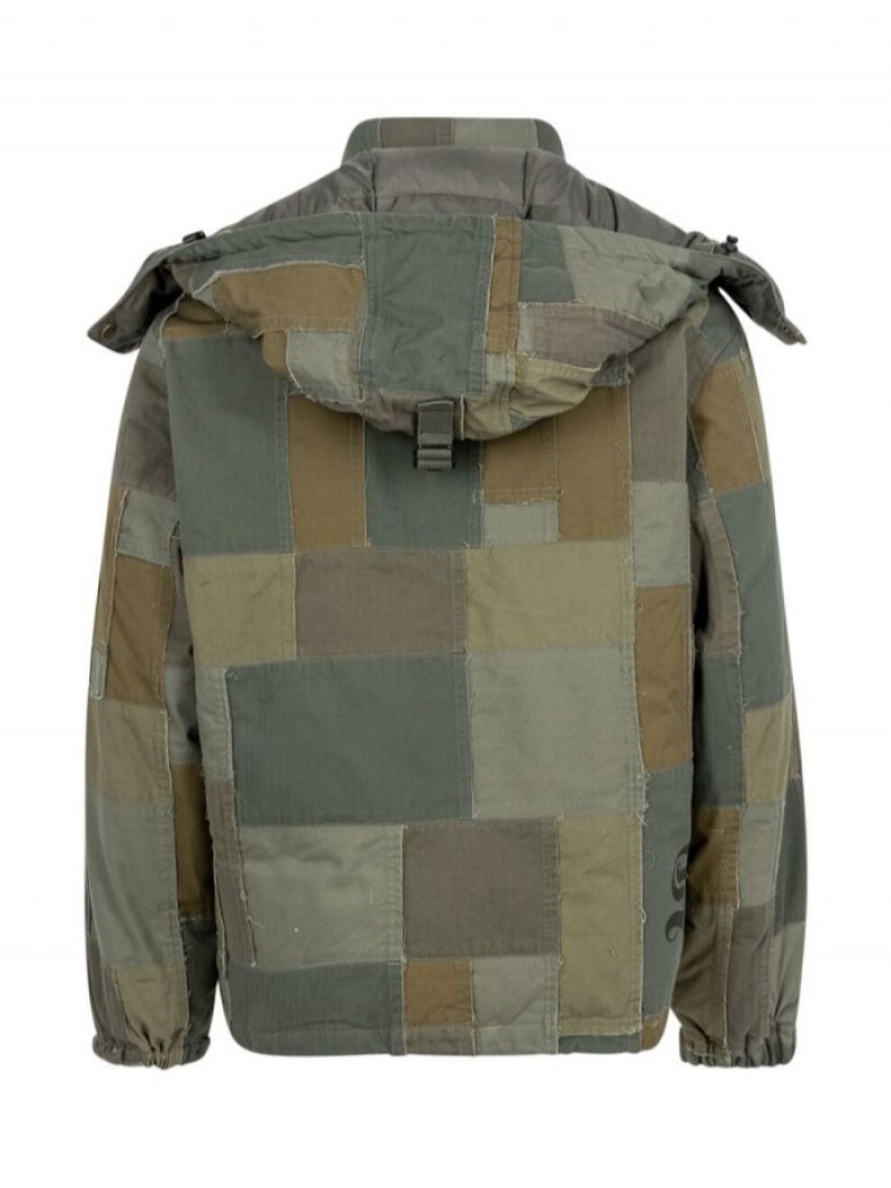 Chaquetas Supreme X Junya Watanabe Patchwork Encapuchado Hombre Verde Colombia | J9W-69812