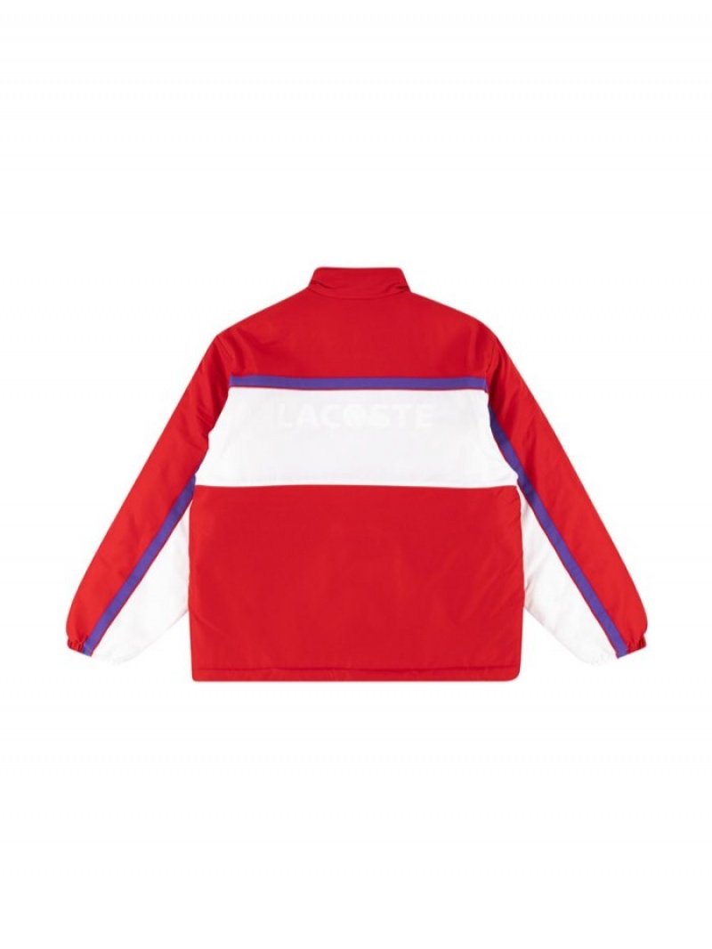 Chaquetas Supreme X Lacoste Puffy Half-zip Pullover Hombre Rojas Colombia | C0W-14288