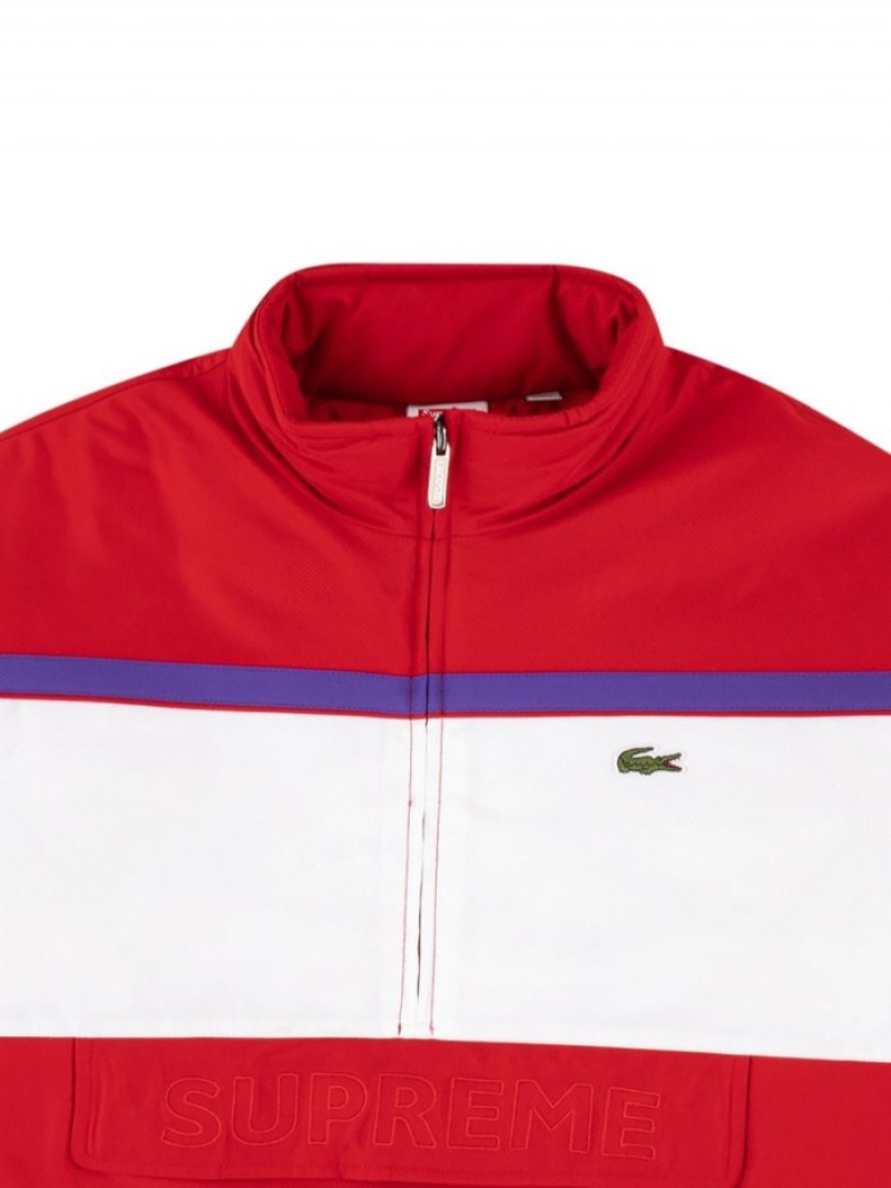 Chaquetas Supreme X Lacoste Puffy Half-zip Pullover Hombre Rojas Colombia | C0W-14288