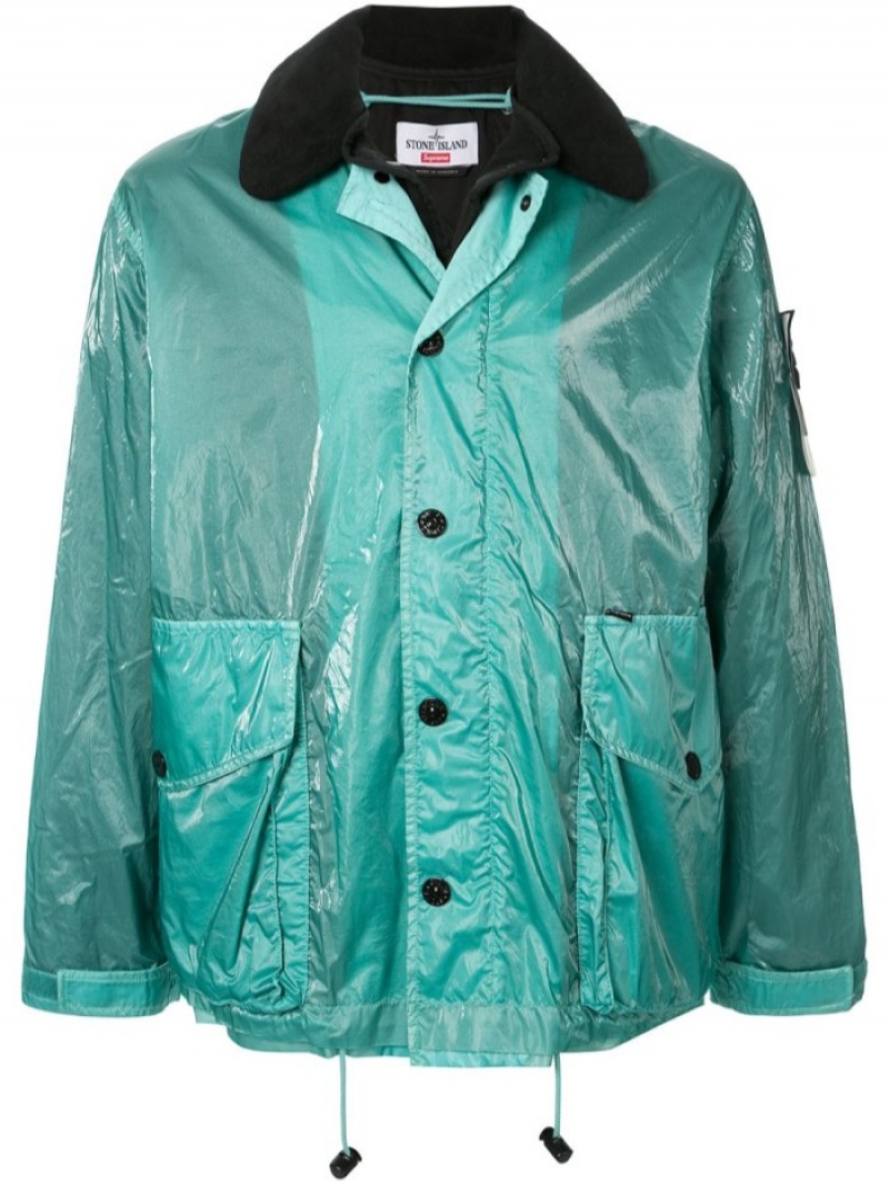 Chaquetas Supreme X Stone Island New Silk Light Hombre Verde Colombia | W7K-41786