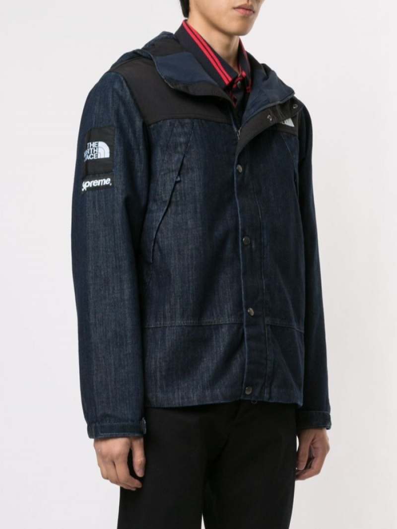 Chaquetas Supreme X The North Face Denim Dot Shot Hombre Azules Colombia | P1H-47477