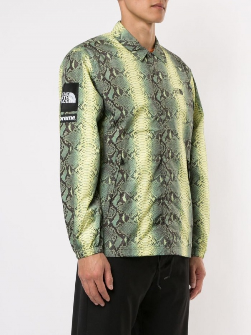 Chaquetas Supreme X The North Face Snakeskin-print Taped Seam Shirt Hombre Verde Colombia | M5V-32730