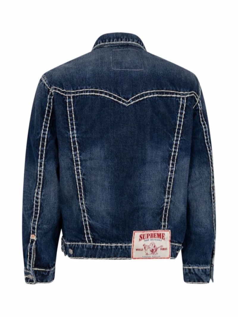 Chaquetas Supreme X True Religion Denim Trucker Mujer Azules Colombia | F0J-84972