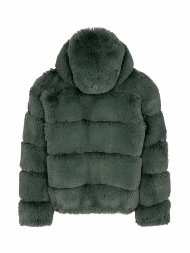 Chaquetas Supreme X Wtaps Faux-fur Encapuchado Hombre Verde Colombia | K3W-69310