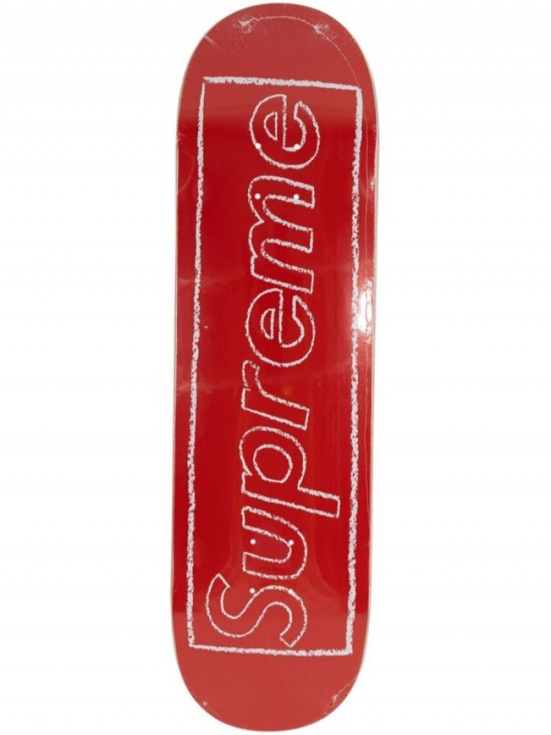 Equipo Supreme X Kaws Chalk Logo Skateboard Hombre Rojas Colombia | V4Y-08100