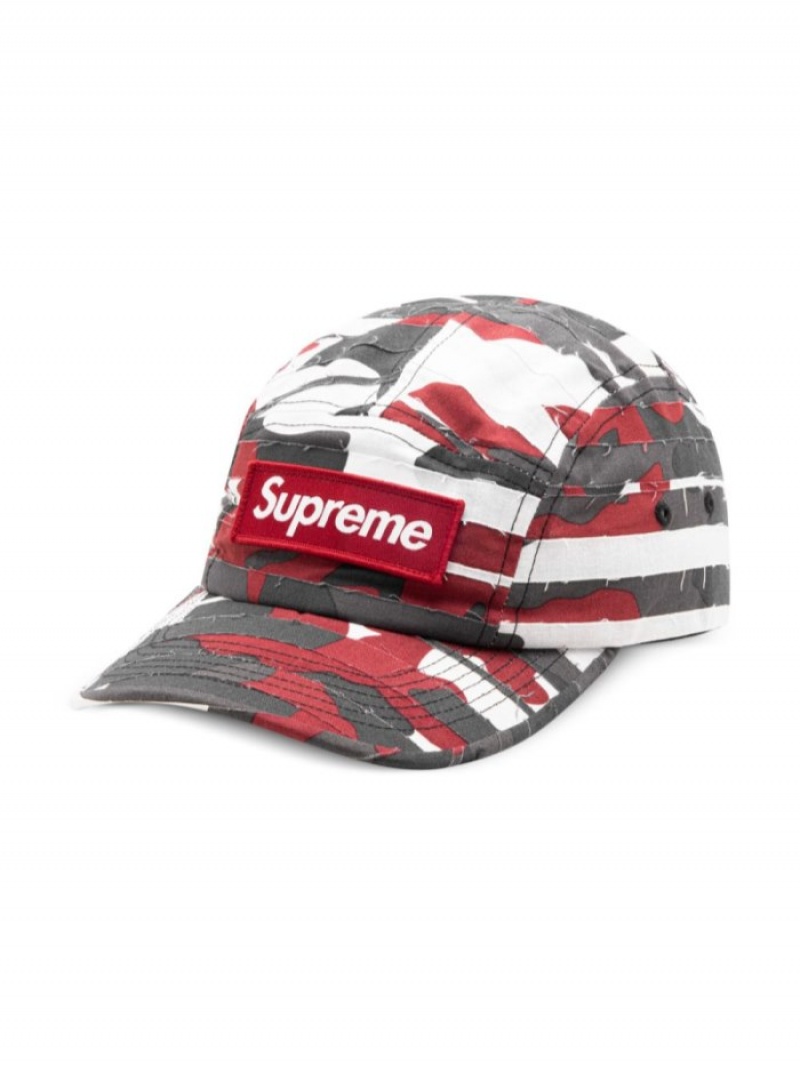 Gorras Supreme Layered Camouflage-pattern Camp Hombre Rojas Blancas Gris Colombia | Q4Y-64078