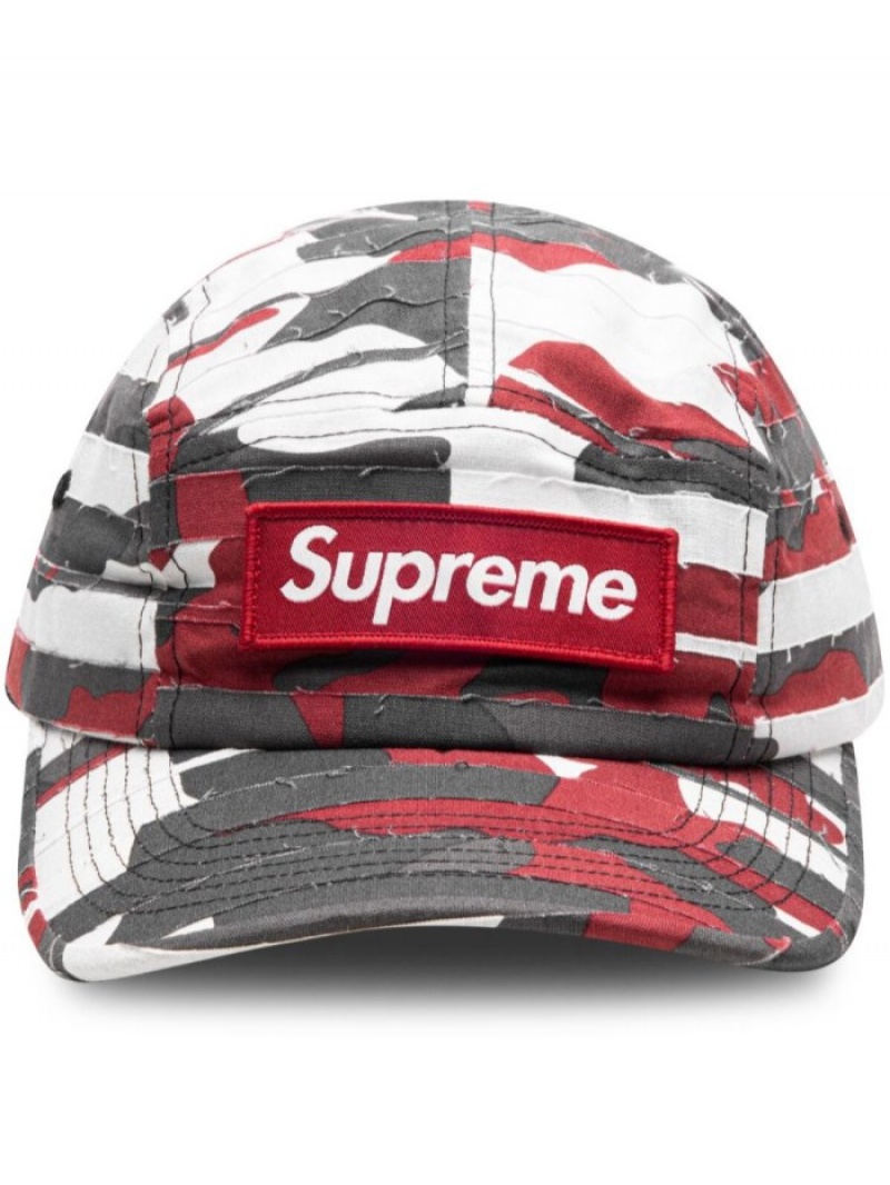 Gorras Supreme Layered Camouflage-pattern Camp Hombre Rojas Blancas Gris Colombia | Q4Y-64078