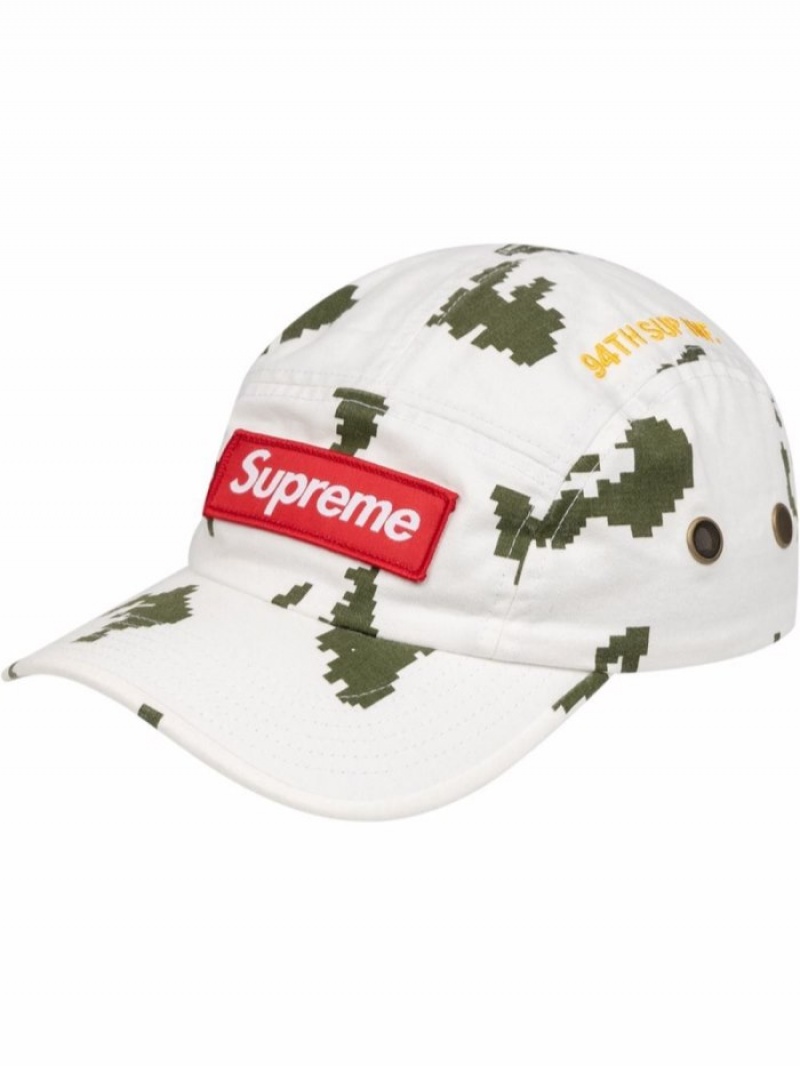 Gorras Supreme Military Camp Baseball Hombre Blancas Colombia | G3E-41387