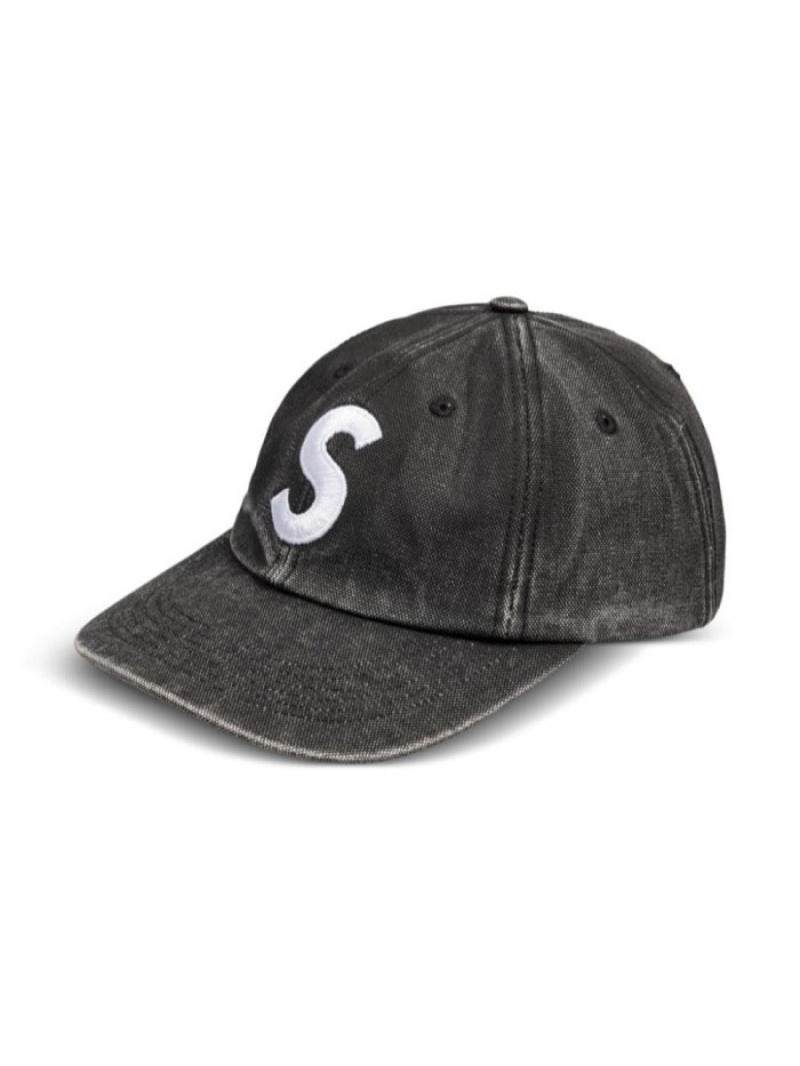 Gorras Supreme Pigment Logo-embroidered 6-panel Hombre Negras Colombia | I6J-60233