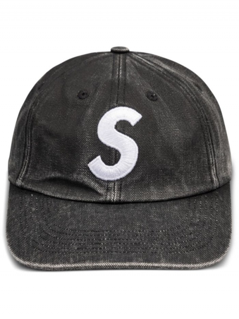 Gorras Supreme Pigment Logo-embroidered 6-panel Hombre Negras Colombia | I6J-60233