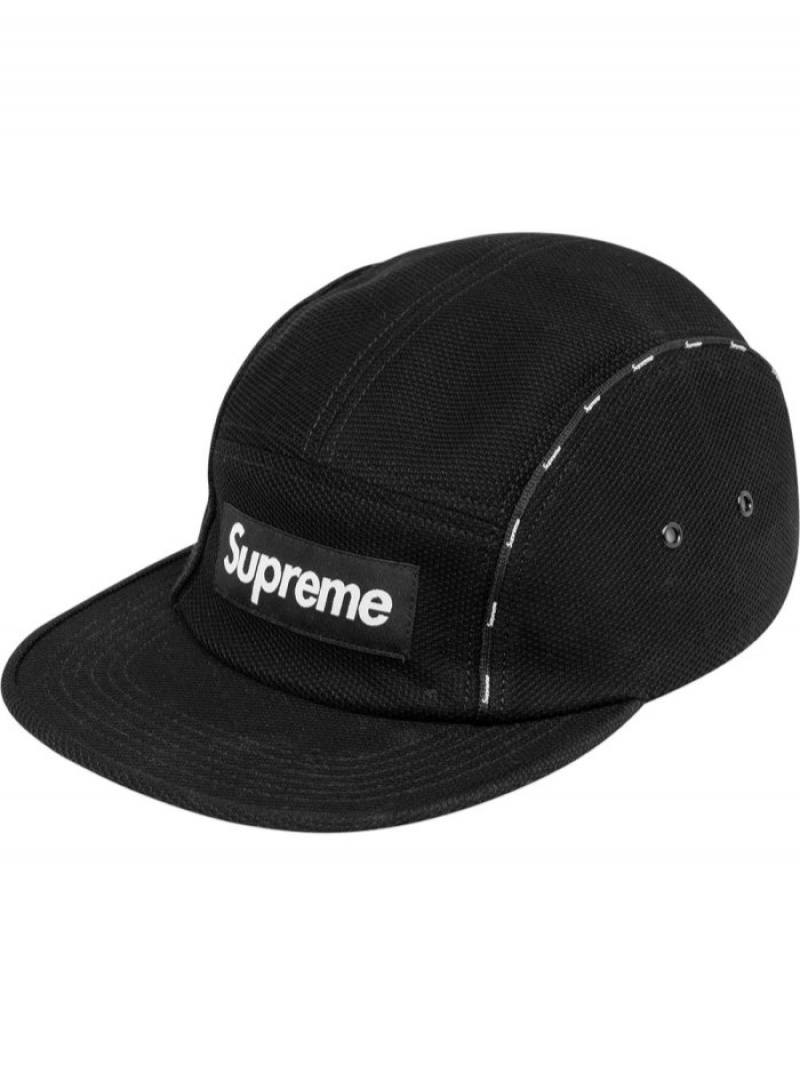 Gorras Supreme Pique Piping Camp Hombre Negras Colombia | N4R-05777