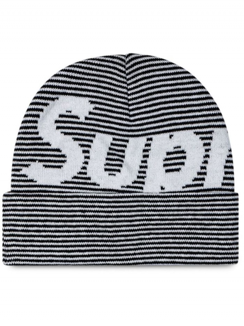 Gorro Supreme Big Logo De Punto Hombre Negras Colombia | S2H-56568