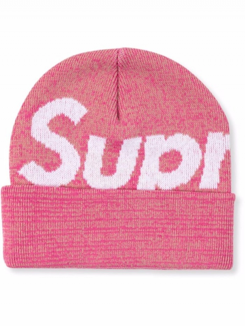 Gorro Supreme Big Logo De Punto Hombre Rosas Colombia | Y1E-68200