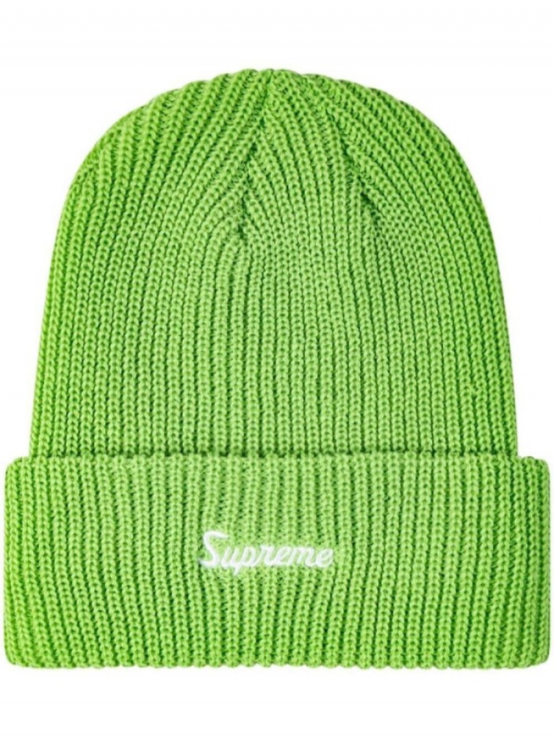 Gorro Supreme Loose Gauge Acanalado Mujer Verde Colombia | P2Q-17122