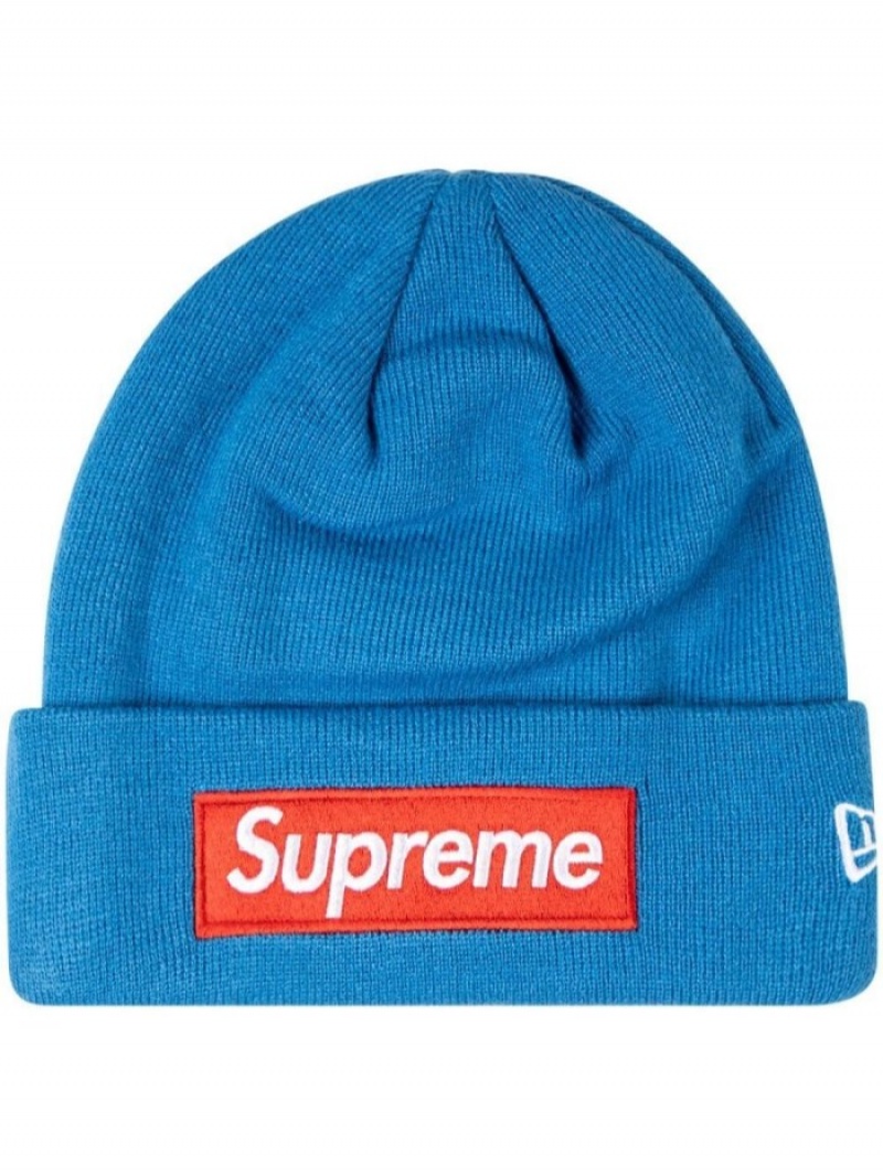 Gorro Supreme New Era Box Logo De Punto Hombre Azules Colombia | T0B-63768