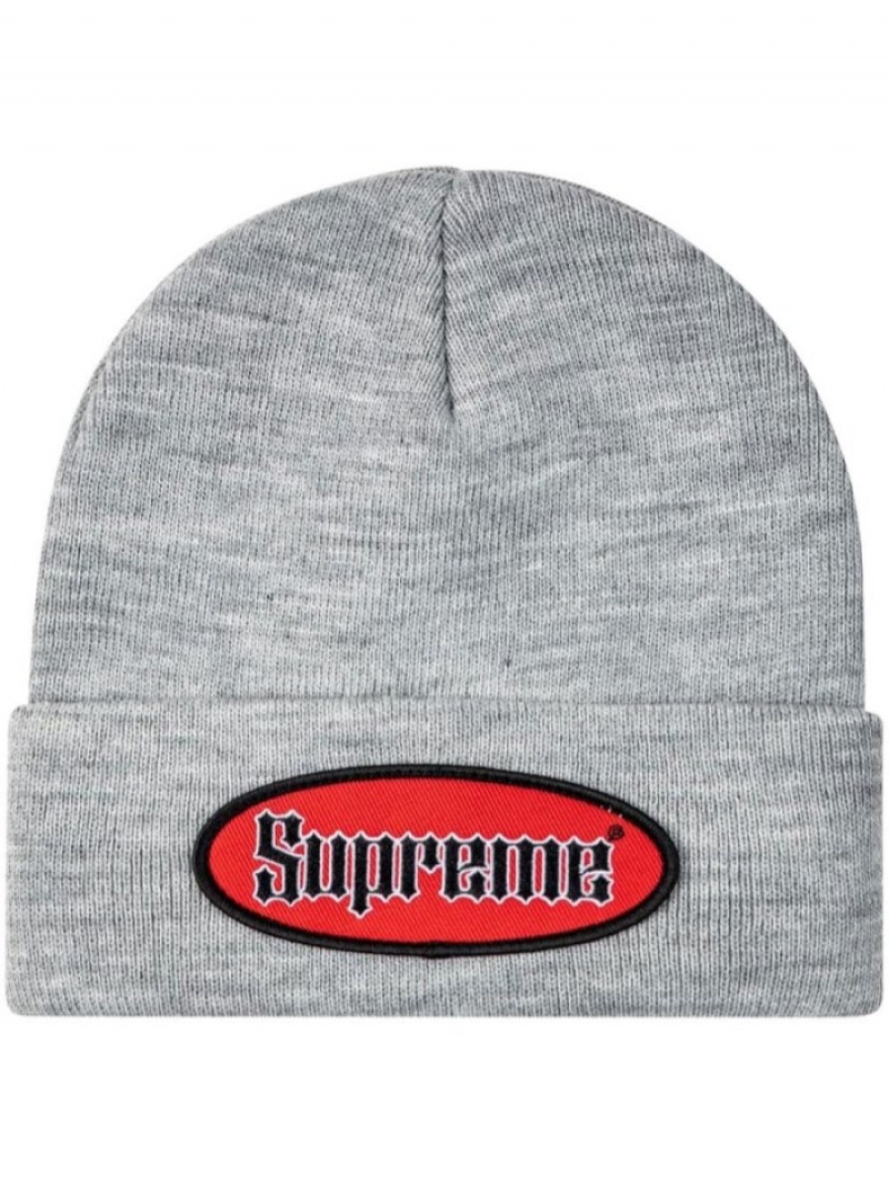 Gorro Supreme Oval Logo Patch Hombre Gris Colombia | L4Q-13615