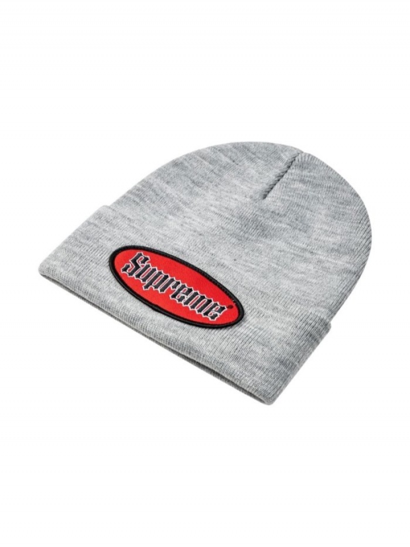 Gorro Supreme Oval Logo Patch Mujer Gris Colombia | N3D-54805