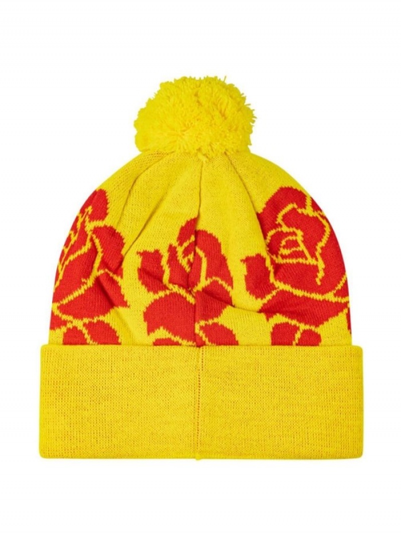 Gorro Supreme Rose Knit Hombre Amarillo Colombia | X0N-73451