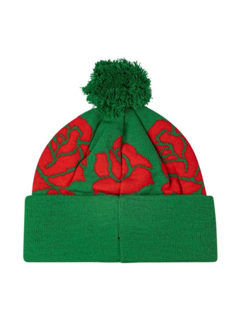 Gorro Supreme Rose Knit Hombre Verde Colombia | Y3H-33128