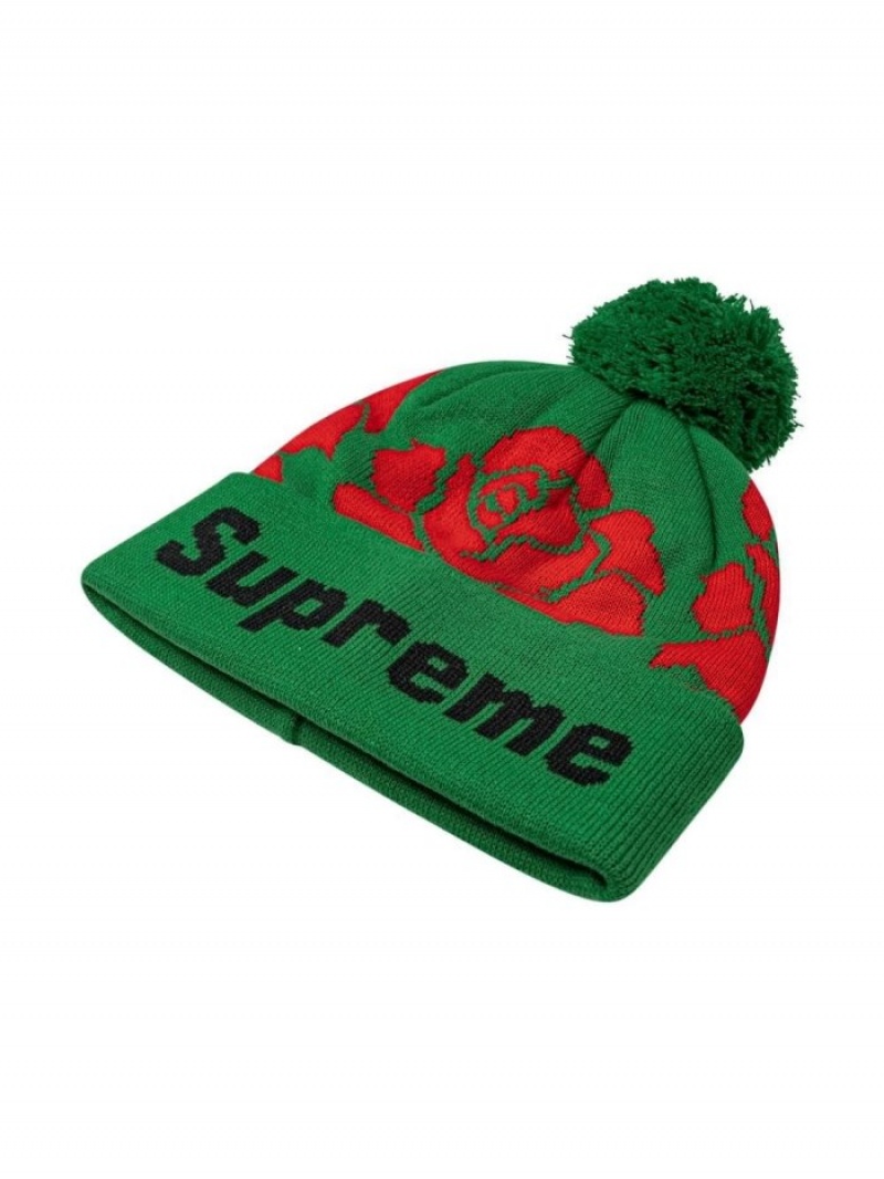 Gorro Supreme Rose Knit Hombre Verde Colombia | Y3H-33128