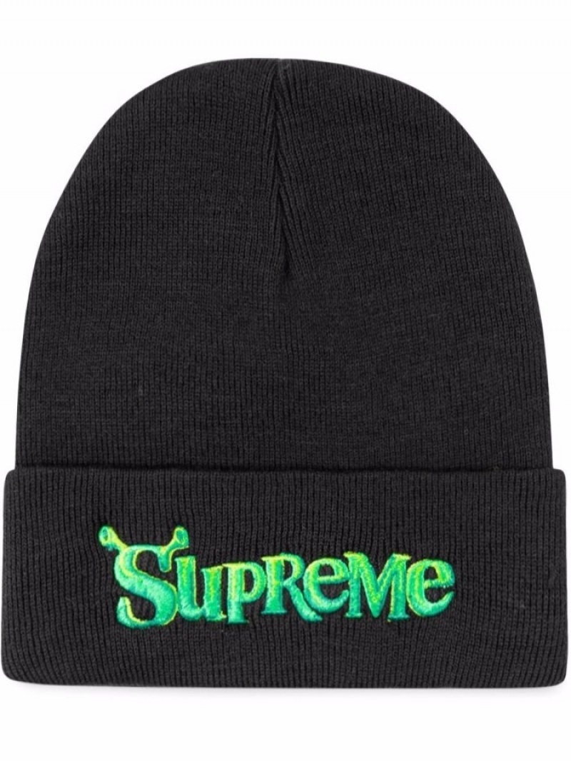 Gorro Supreme X Shrek Logo Mujer Negras Colombia | B3H-67434