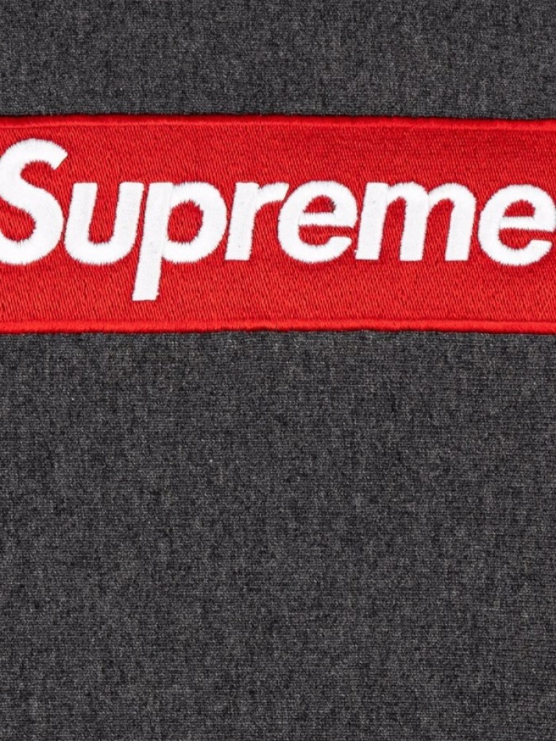 Poleron Supreme Box Logo Hombre Gris Colombia | L7I-55306