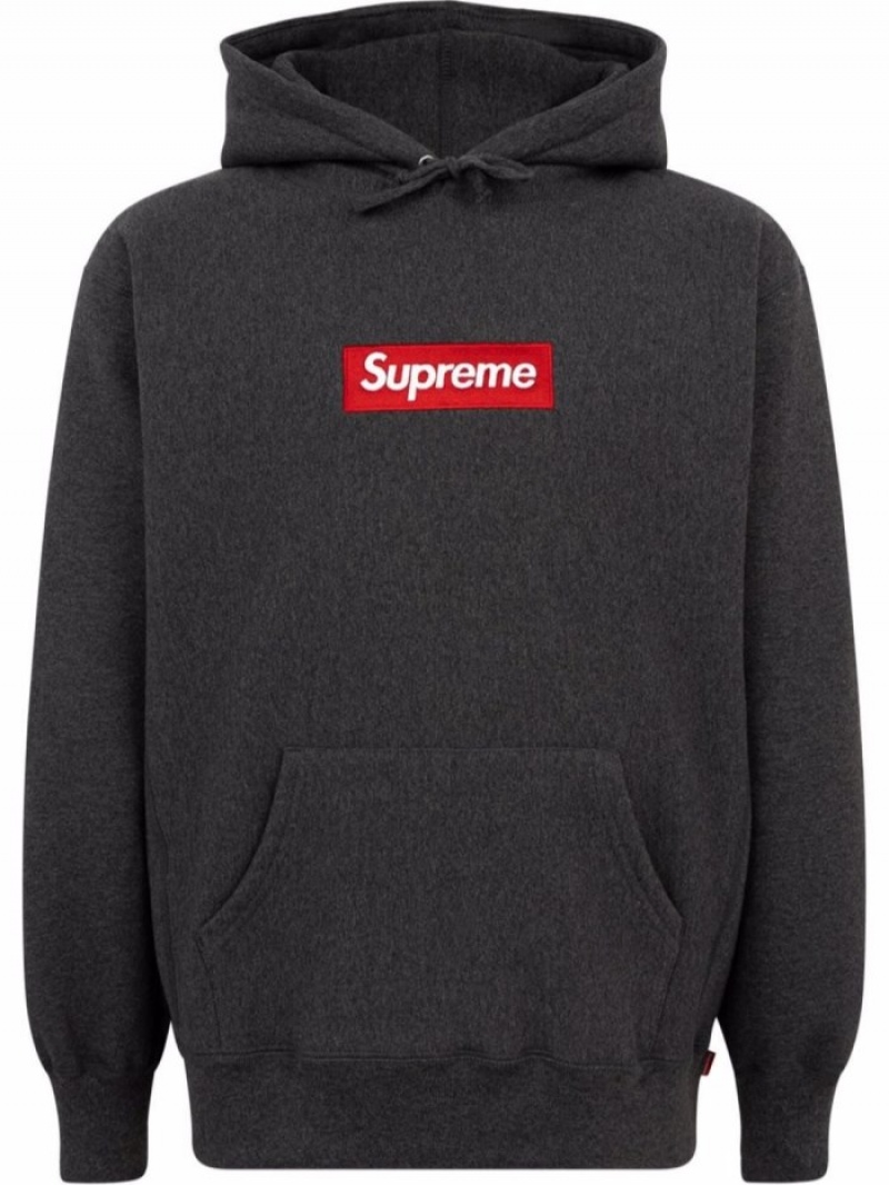 Poleron Supreme Box Logo Hombre Gris Colombia | L7I-55306