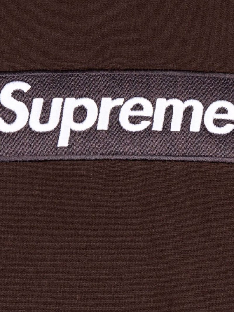 Poleron Supreme Box Logo Hombre Marrones Colombia | L9G-59391