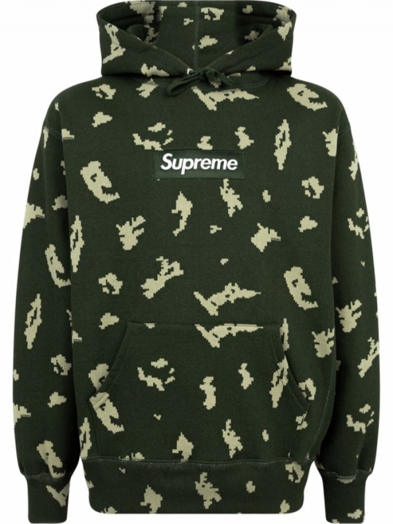 Poleron Supreme Box Logo Hombre Verde Colombia | B5J-62397