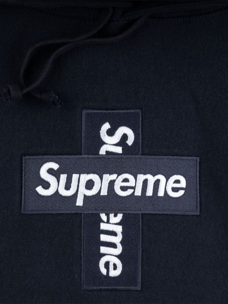 Poleron Supreme Cross Box Logo Hombre Azules Colombia | Y8F-00526