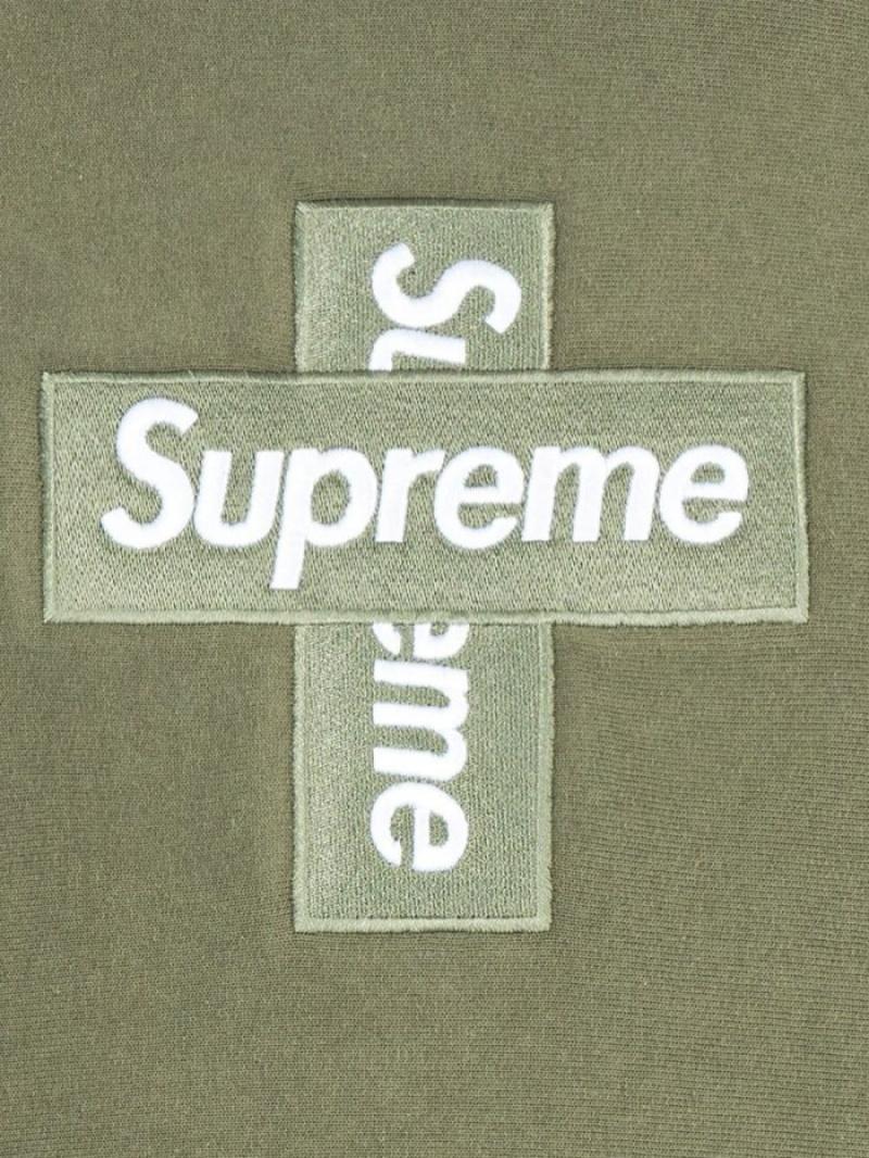 Poleron Supreme Cross Box-logo Hombre Verde Colombia | C4B-10840