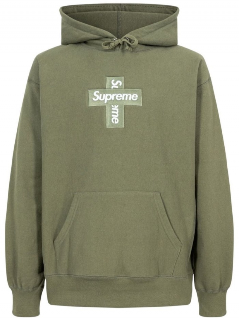 Poleron Supreme Cross Box-logo Hombre Verde Colombia | C4B-10840