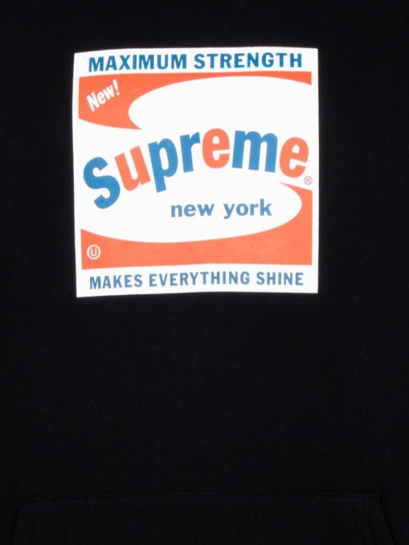 Poleron Supreme Shine Logo-print Hombre Negras Colombia | M4M-57742